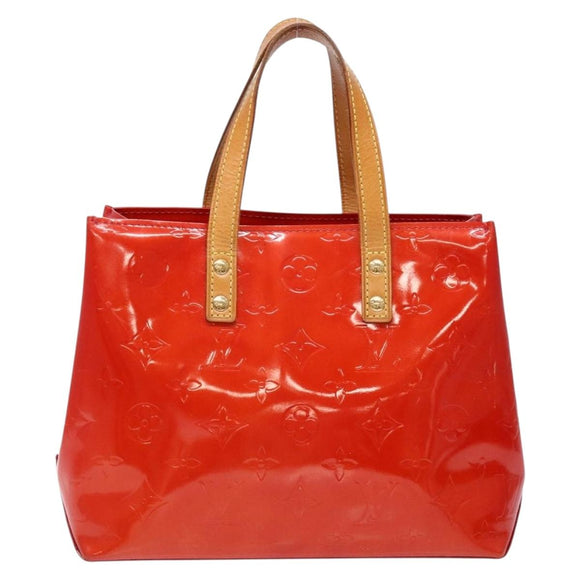 LOUIS VUITTON Monogram Vernis Reade PM Hand Bag Red Rouge M91088 LV Auth 138424