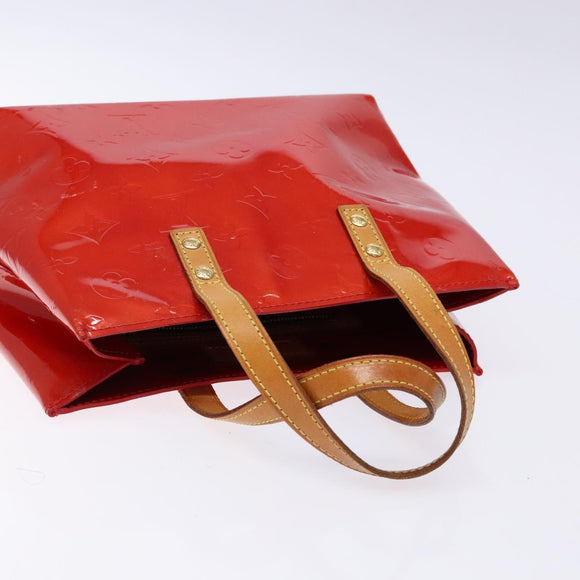 LOUIS VUITTON Monogram Vernis Reade PM Hand Bag Red Rouge M91088 LV Auth 138424