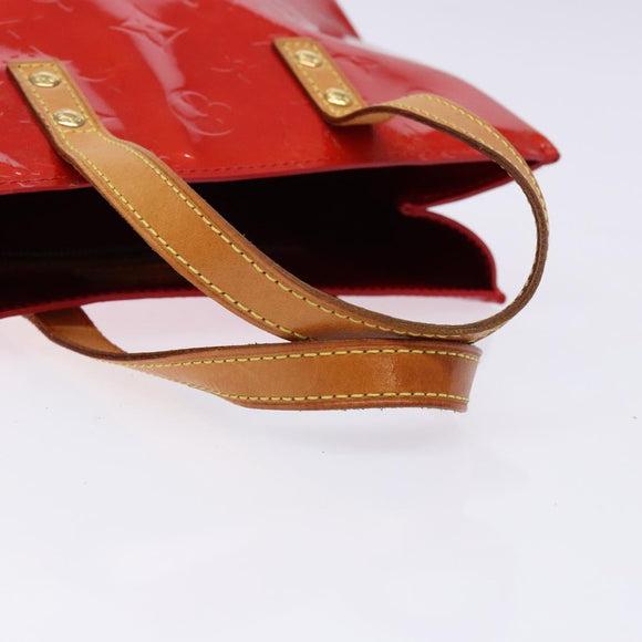 LOUIS VUITTON Monogram Vernis Reade PM Hand Bag Red Rouge M91088 LV Auth 138424