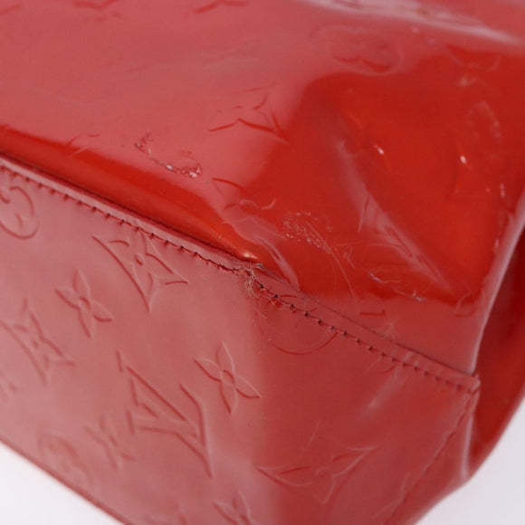 LOUIS VUITTON Monogram Vernis Reade PM Hand Bag Red Rouge M91088 LV Auth 138424