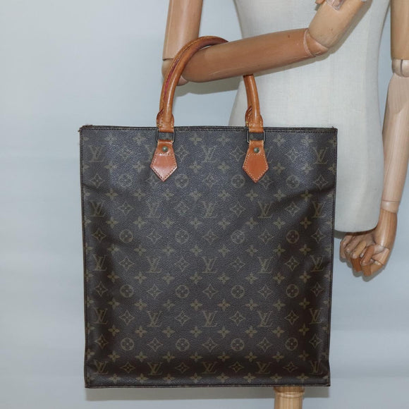 LOUIS VUITTON Monogram Sac Plat Hand Bag M51140 LV Auth 138439
