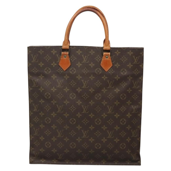 LOUIS VUITTON Monogram Sac Plat Hand Bag M51140 LV Auth 138439