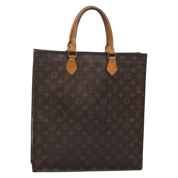 LOUIS VUITTON Monogram Sac Plat Hand Bag M51140 LV Auth 138440
