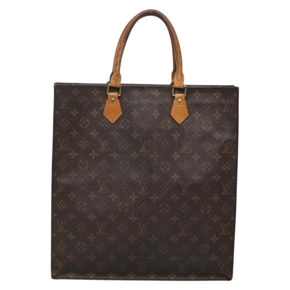 LOUIS VUITTON Monogram Sac Plat Hand Bag M51140 LV Auth 138440