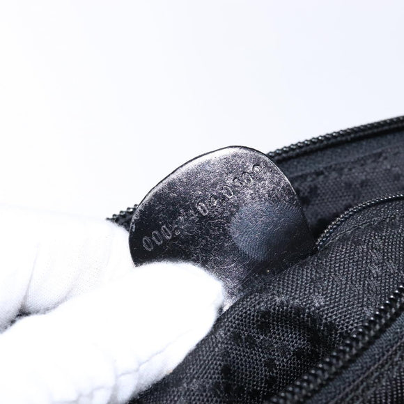 GUCCI Bamboo Hand Bag Nylon 2way Black Silver 000 2404 0509 Auth 138453