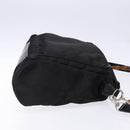 GUCCI Bamboo Hand Bag Nylon 2way Black Silver 000 2404 0509 Auth 138453-3