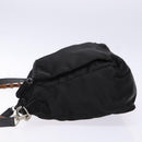 GUCCI Bamboo Hand Bag Nylon 2way Black Silver 000 2404 0509 Auth 138453-4