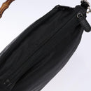 GUCCI Bamboo Hand Bag Nylon 2way Black Silver 000 2404 0509 Auth 138453-6