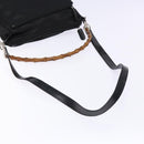GUCCI Bamboo Hand Bag Nylon 2way Black Silver 000 2404 0509 Auth 138453-8