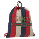 GUCCI Backpack Canvas Blue Red 473872 Auth 138454-1