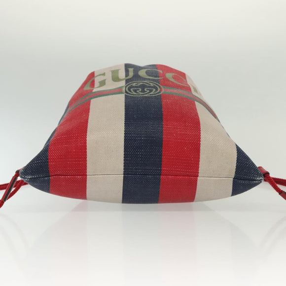 GUCCI Backpack Canvas Blue Red 473872 Auth 138454