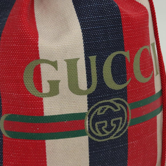 GUCCI Backpack Canvas Blue Red 473872 Auth 138454