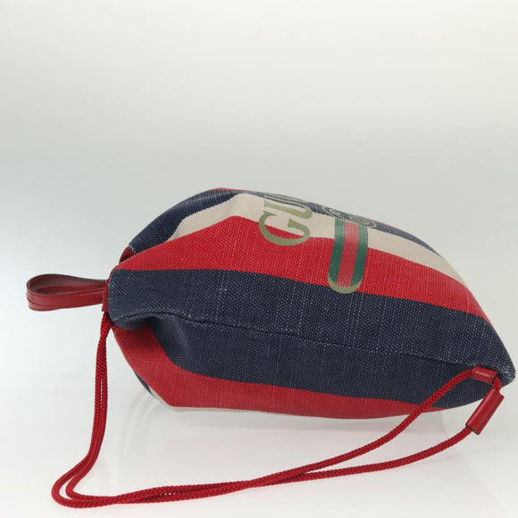 GUCCI Backpack Canvas Blue Red 473872 Auth 138454