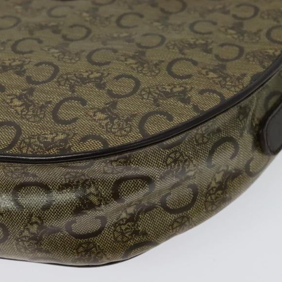 CELINE C Sulky Shoulder Bag PVC Beige Gold Auth 138455