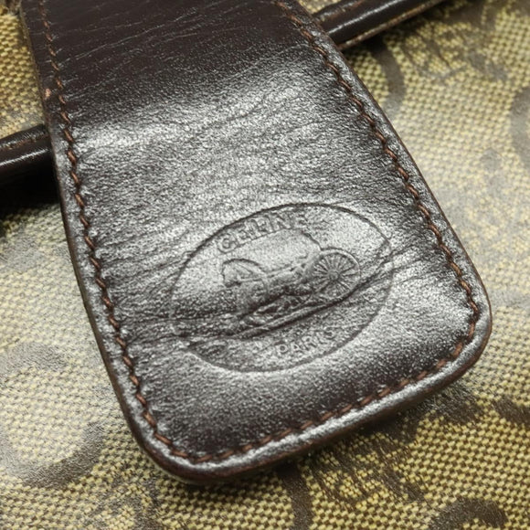 CELINE C Sulky Shoulder Bag PVC Beige Gold Auth 138455