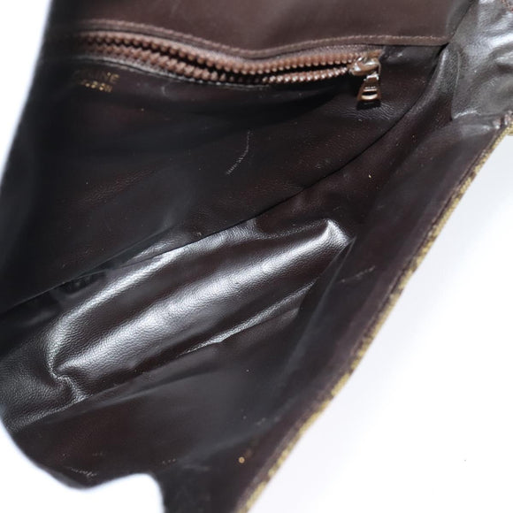 CELINE C Sulky Shoulder Bag PVC Beige Gold Auth 138455