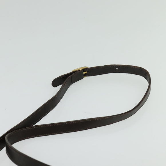 CELINE C Sulky Shoulder Bag PVC Beige Gold Auth 138455