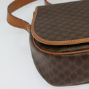 CELINE Macadam Canvas Shoulder Bag PVC Leather Brown Gold Auth 138456-10