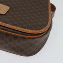 CELINE Macadam Canvas Shoulder Bag PVC Leather Brown Gold Auth 138456-11