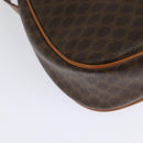 CELINE Macadam Canvas Shoulder Bag PVC Leather Brown Gold Auth 138456-12