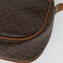 CELINE Macadam Canvas Shoulder Bag PVC Leather Brown Gold Auth 138456-13