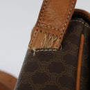 CELINE Macadam Canvas Shoulder Bag PVC Leather Brown Gold Auth 138456-15