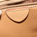 CELINE Macadam Canvas Shoulder Bag PVC Leather Brown Gold Auth 138456-17