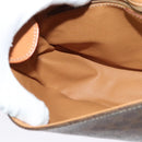 CELINE Macadam Canvas Shoulder Bag PVC Leather Brown Gold Auth 138456-20