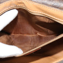 CELINE Macadam Canvas Shoulder Bag PVC Leather Brown Gold Auth 138456-21