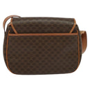 CELINE Macadam Canvas Shoulder Bag PVC Leather Brown Gold Auth 138456-3