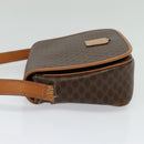 CELINE Macadam Canvas Shoulder Bag PVC Leather Brown Gold Auth 138456-4