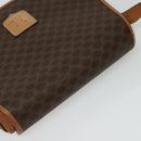 CELINE Macadam Canvas Shoulder Bag PVC Leather Brown Gold Auth 138456-6