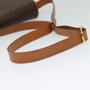CELINE Macadam Canvas Shoulder Bag PVC Leather Brown Gold Auth 138456-7