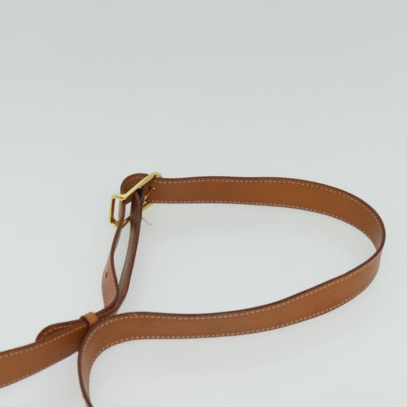 CELINE Macadam Canvas Shoulder Bag PVC Leather Brown Gold Auth 138456