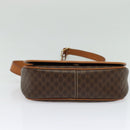 CELINE Macadam Canvas Shoulder Bag PVC Leather Brown Gold Auth 138456-9