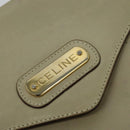 CELINE Shoulder Bag Leather Ivory Gold Auth 138458-14