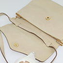 CELINE Shoulder Bag Leather Ivory Gold Auth 138458-15