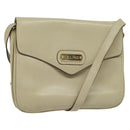 CELINE Shoulder Bag Leather Ivory Gold Auth 138458-1