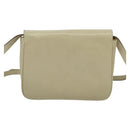 CELINE Shoulder Bag Leather Ivory Gold Auth 138458-3