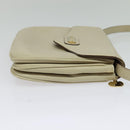 CELINE Shoulder Bag Leather Ivory Gold Auth 138458-5