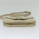 CELINE Shoulder Bag Leather Ivory Gold Auth 138458-9