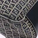 FENDI Zucchino Canvas Tote Bag Navy Silver Auth 138460-15