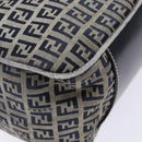 FENDI Zucchino Canvas Tote Bag Navy Silver Auth 138460-17