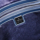 FENDI Zucchino Canvas Tote Bag Navy Silver Auth 138460-19