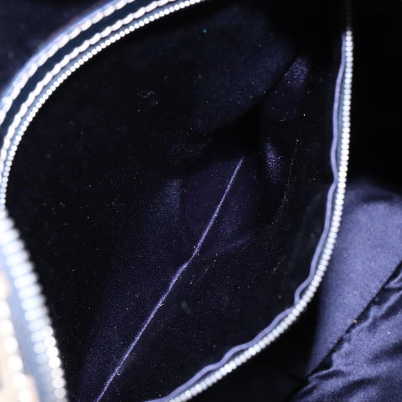 FENDI Zucchino Canvas Tote Bag Navy Silver Auth 138460