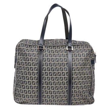 FENDI Zucchino Canvas Tote Bag Navy Silver Auth 138460 - 0