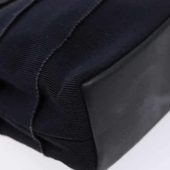 Salvatore Ferragamo Vala Hand Bag Canvas Black Gold Auth 138464