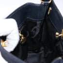 Salvatore Ferragamo Vala Hand Bag Canvas Black Gold Auth 138464-17