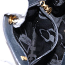 Salvatore Ferragamo Vala Hand Bag Canvas Black Gold Auth 138464-11