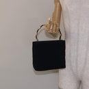 Salvatore Ferragamo Vala Hand Bag Canvas Black Gold Auth 138464-19